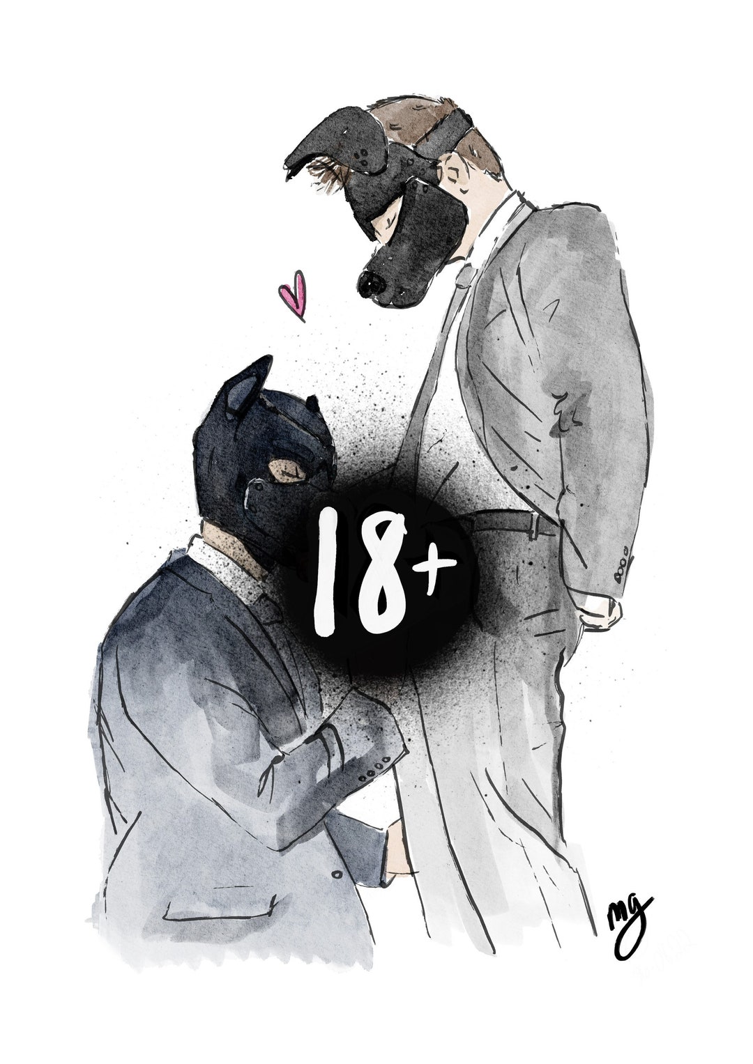 Suited Pups Gay Pup Dog 3 for 2 Art Gay Art Queer Art Etsy