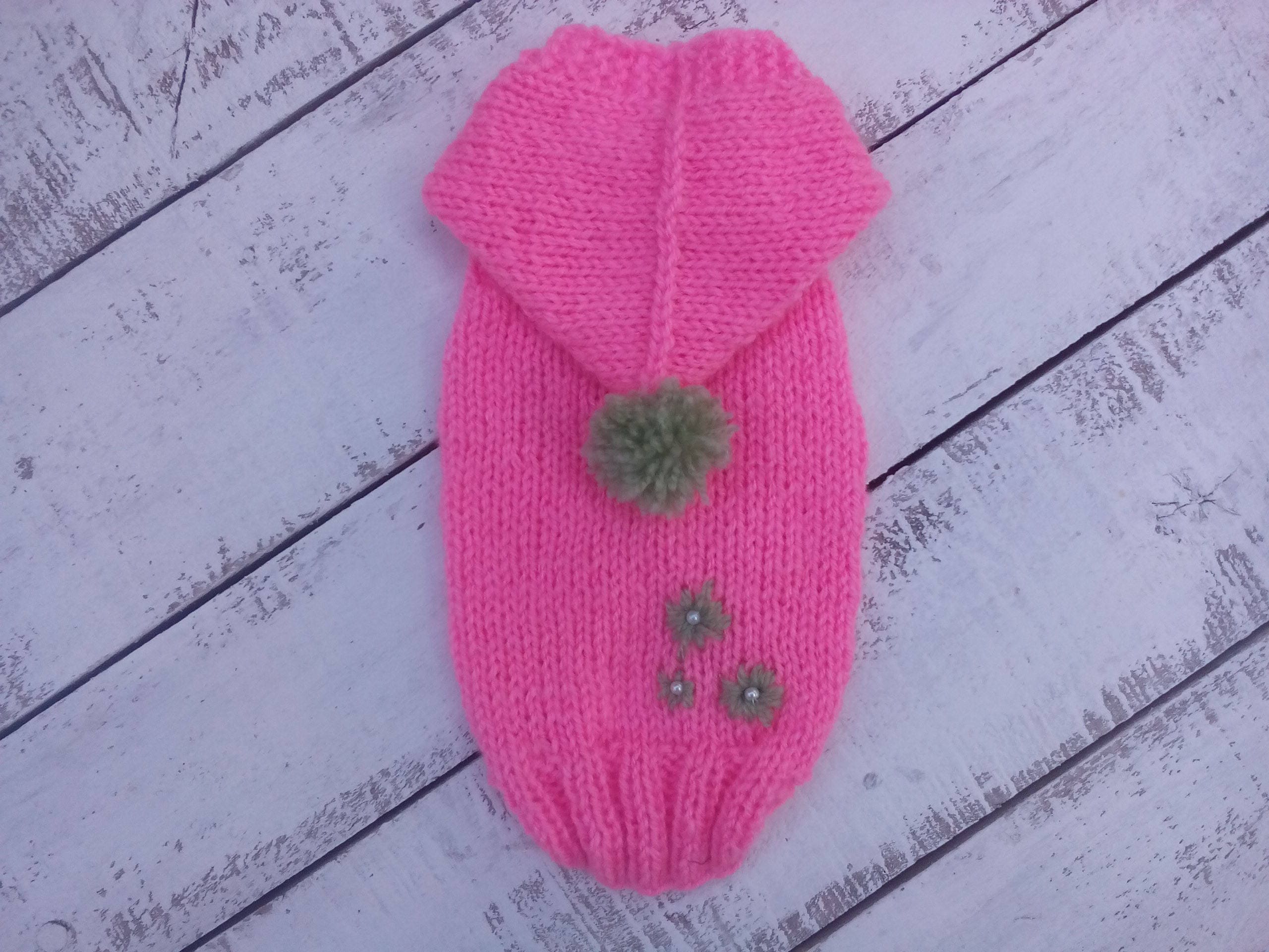 XXXS xs s m l xl XXL Rose Pink Dog Sweater With Hoodie Cat Dog Etsy