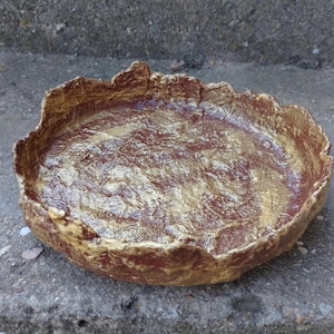 Handmade Paper Bowl Unique Decor Artisan Product Handmade Dish Paper Mache Bowl In Gold Art Paper Home Décor Recycled