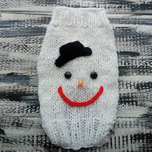 Snowman Knit Pet Sweater, Christmas Petwear Pullover