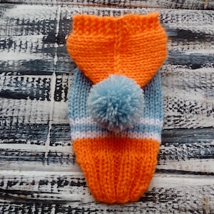 XXXS xs s m l xl Orange Light Blue  Rabbit Guinea Pig Roar Dog Sweater With Hoodie Cat  Knit Dog Coat Knit Petwear Pullover Teacup