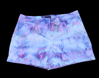 Upcycled Tie Dye Women's Shorts - Tie Dye Shorts - Women's Ice Dye Shorts