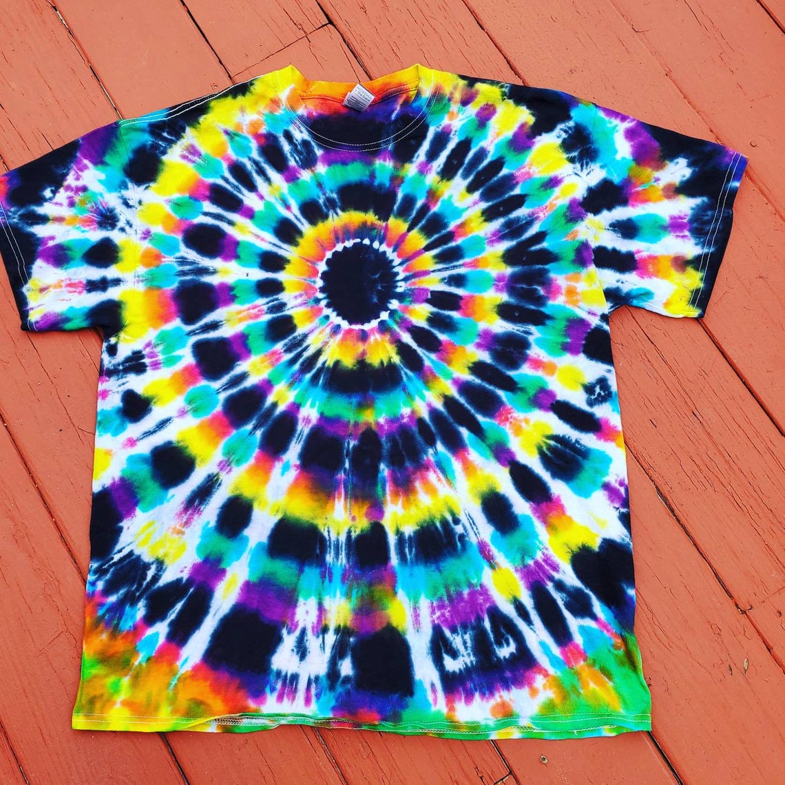 Tie Dye Tshirt Psychedelic Black Hole Tie Dye Festival Etsy