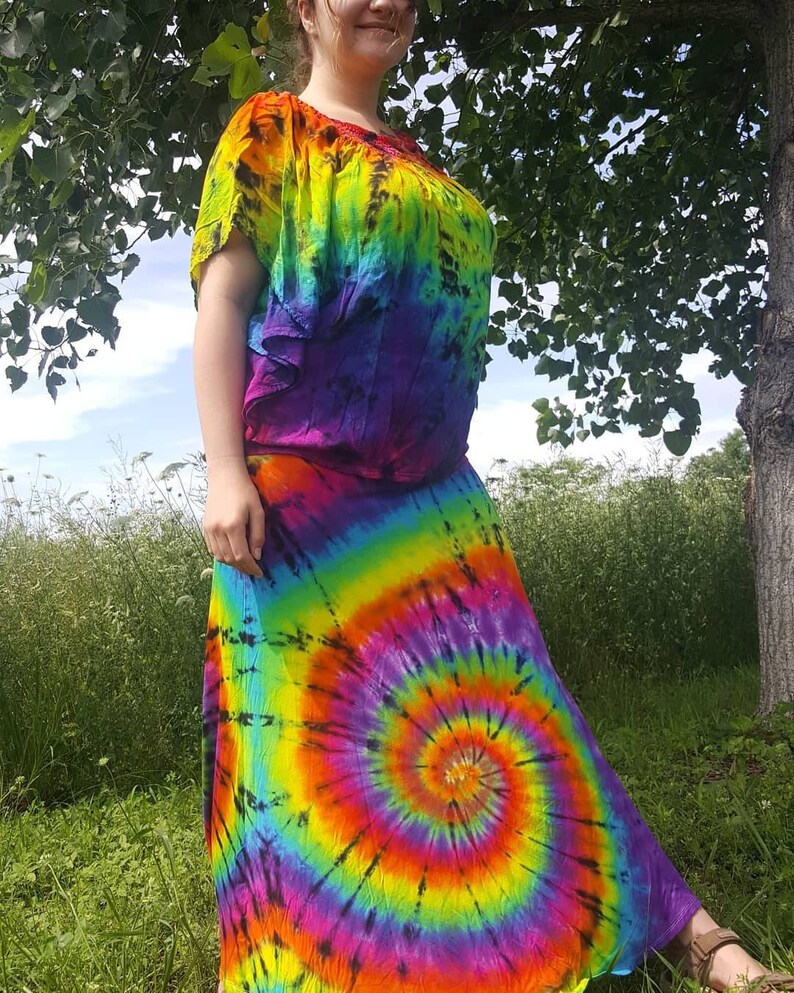 Tie Dye Maxi Skirts Rainbow Skirt Tie Dye Women's - Etsy