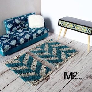 Miniature rug for Doll House scale 1/12th.