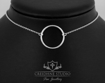 Sterling Silver Large O Ring Day Collar: Discreet Necklace