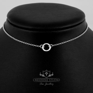 Sterling Silver Tiny O Ring Day Collar: Delicate And Discreet Necklace