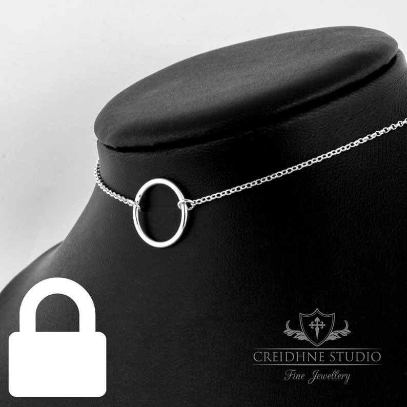 Permanently Locking Medium Ring Day Collar Sterling Silver Etsy