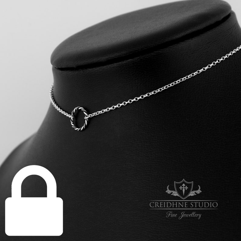 Permanently Locking Twisted Ring Day Collar Sterling Silver Etsy