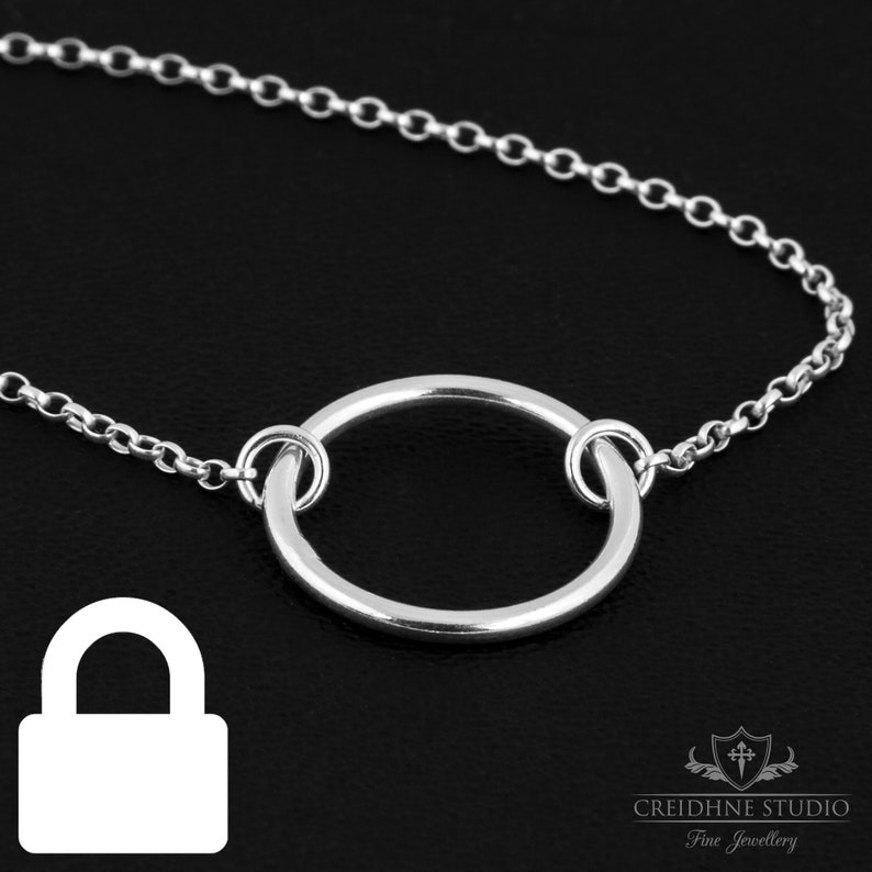 Permanently Locking Medium Ring Day Collar Sterling Silver Etsy