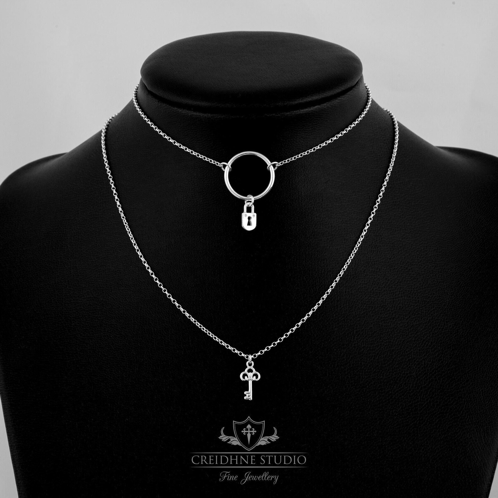 Couples Padlock Day Collar and Key Set Sterling Silver Very Etsy