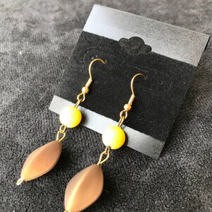 Brown Diamond with Yellow Sphere Earrings