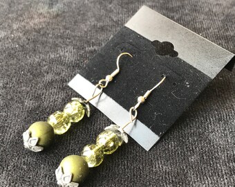 Green Sphere Earrings