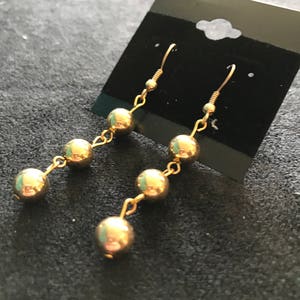 Gold Sphere Dangle Earrings