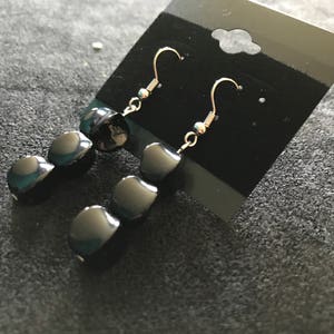 Black Cubic Dangle Earrings
