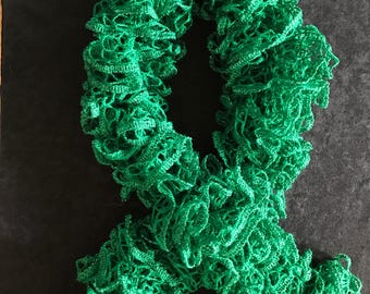 Dark Green Ruffle Scarf