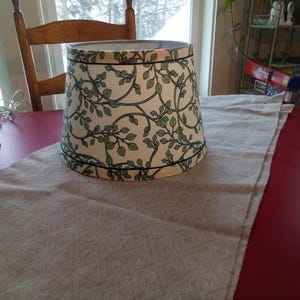 Empire style shade in green vines on ivory background