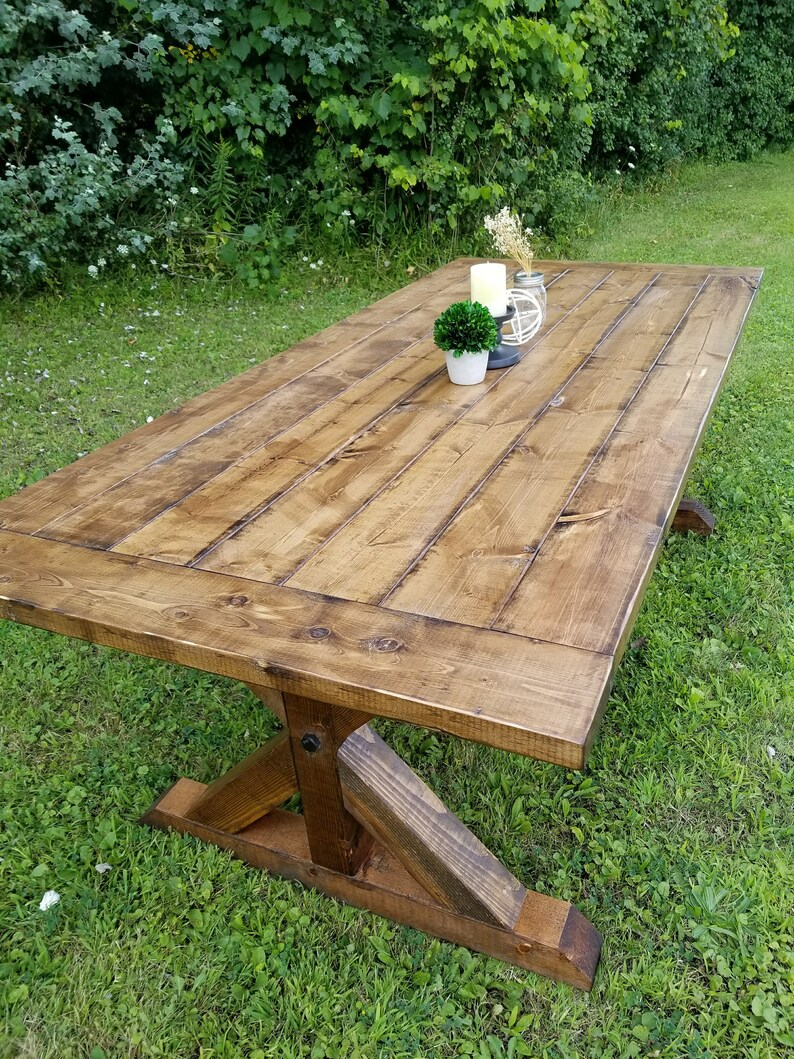 Farmhouse Table Breadboard Table Farm Table Dining Room Etsy
