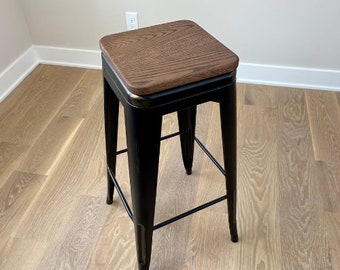 Metal Dining Stool, Steel Stool Wood Seat, Cafe Stool, Steel Dining Stool, Bar Stool