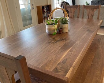 Hardwood Farmhouse Table, Walnut Farm House Table, Farm Table, Hardwood, Trestle Legs, Rustic Table, Dine Table, Dining Table