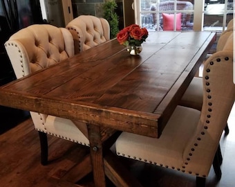 Farmhouse Table, Farm House Table, Farm Table, Bench, Trestle Legs, Rustic Table, Dine Table, Dining Table, Customize, Harvest Table