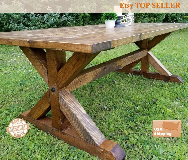 Farmhouse Table Breadboard Table Farm Table Dining Room Etsy