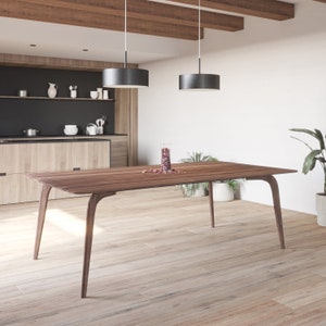 The Rockford Mid Century Modern Hardwood Dining Table