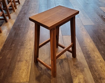 Bar Stool, Walnut Bar Stool, Saddle Seat Bar Stools, Shaker Style Stools, Farmhouse Stool, Custom Bar Stool, Walnut