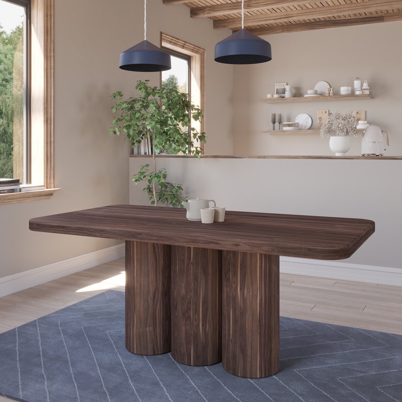 Rogue Table The Rogue Hardwood Cylinder Modern Dining Table - Walnut, White Oak ...