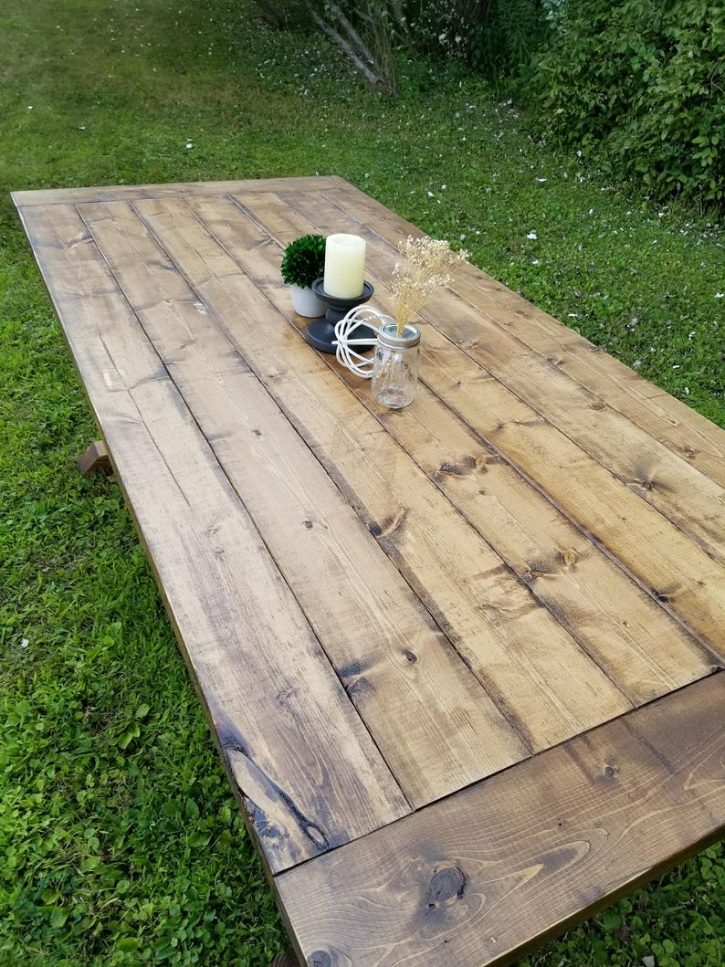 Farmhouse Table Breadboard Table Farm Table Dining Room Etsy