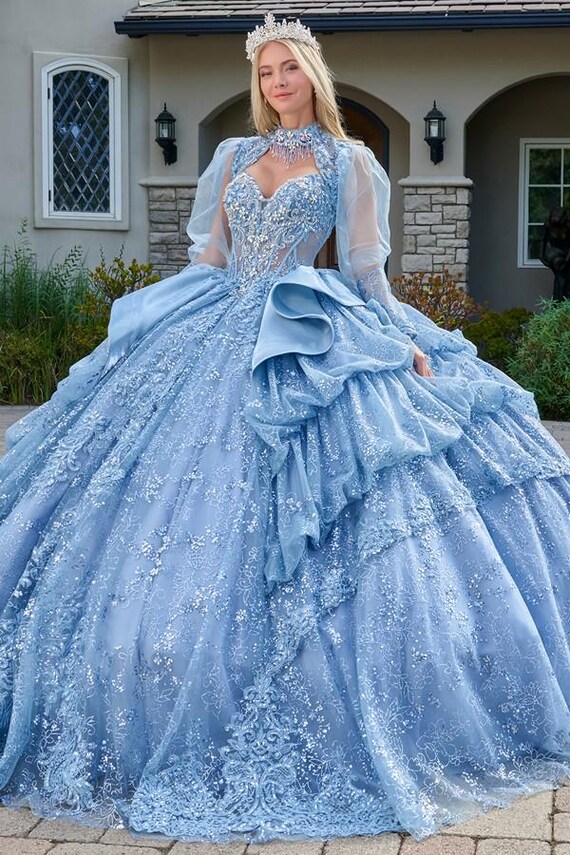 dusty blue quinceanera dresses Sheer Choker Bolero Embellished Gown YGroup_magnolia_mini_dress Is It OK to Inseam:34 designed to make every