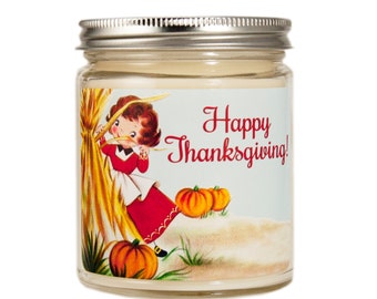 Thanksgiving Candle Personalized Hostess Gift Decor