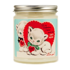 Valentine Candle Gift-Cat's Meow-Personalized Valentine Scented Candle image 1