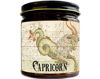 Capricorn Candle, Zodiac Gift, Personalized Horoscope Candle, Capricorn Birthday