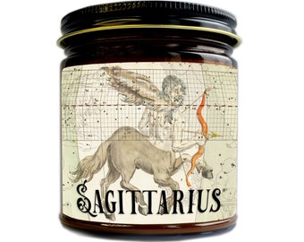 Sagittarius Candle, Zodiac Gift, Personalized Horoscope Candle, Sagittarius Birthday