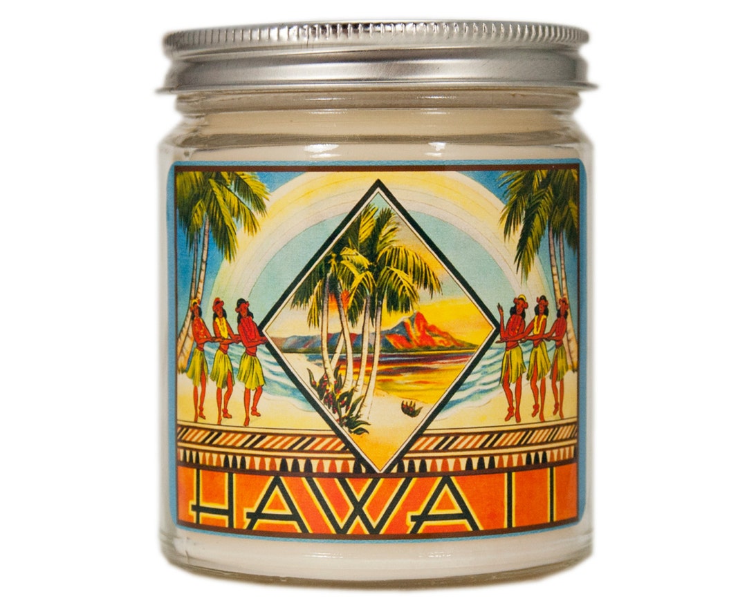 Personalized Hawaii Candle Gift, Homesick Candle, Vintage Hawaii