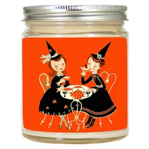 Halloween Candle, Scented Candle, Witch Tea Candle, Personalized Candle, Soy Candle, Vintage Halloween Decoration, Halloween Decor