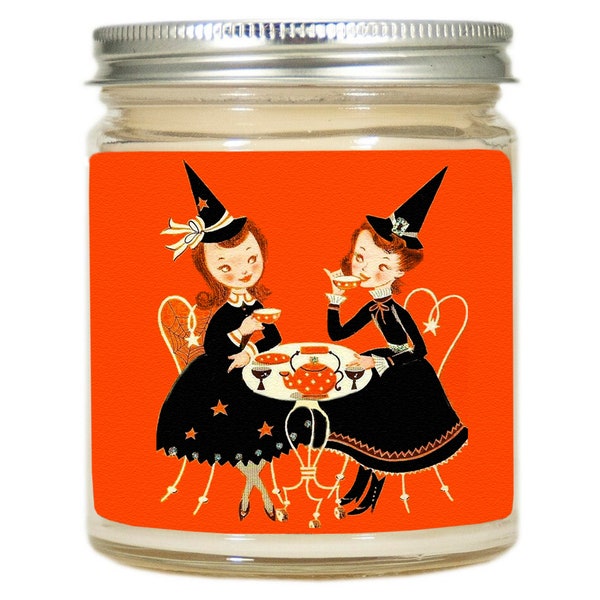 Halloween Candle, Scented Candle, Witch Tea Candle, Personalized Candle, Soy Candle, Vintage Halloween Decoration, Halloween Decor