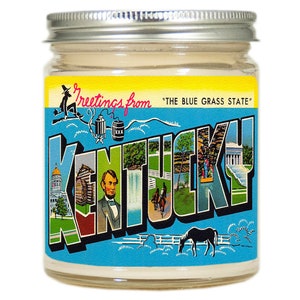 Kentucky Candle vintage Kentucky Carte postale personnalisée Homesick Bougie parfumée Bougie d’État