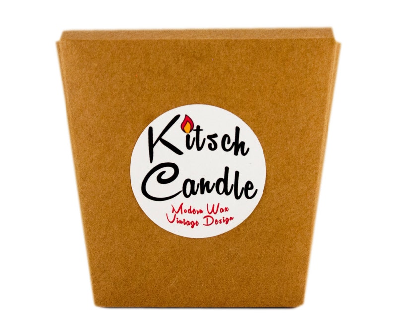 Retro take out box candle packaging