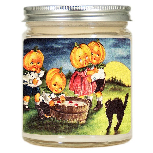 Halloween Candle, Scented Candle, Pumpkin Kids Candle, Vintage Halloween, Soy Candle, Personalized Candle, Halloween Decor, Halloween Witch