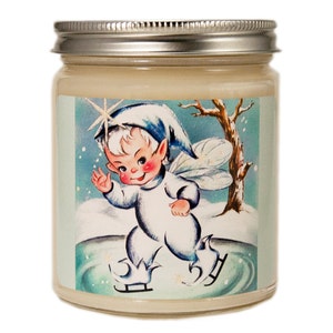 Personalized Christmas Soy Candle: Vintage Elf Holiday Decor
