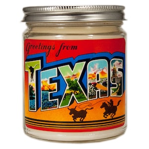 Texas Candle Vintage Postcard Personalized Homesick Scented Candle