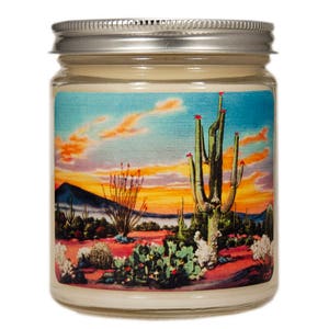 Southwestern Candle, Cactus Flower, Desert Cactus Candle, Southwestern Decor, Scented Candle, Container Candle, Soy Candle, Candle Gift,