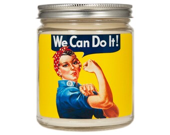 Rosie the Riveter Soy Candle: Feminist Gift, Scented Candle