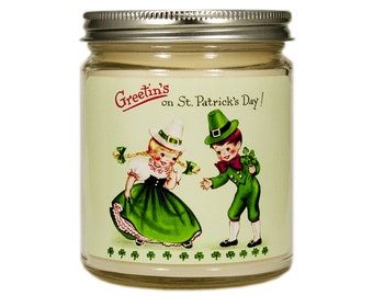 Personalized St Patricks Day Candle Vintage St Patrick's Decor Gift