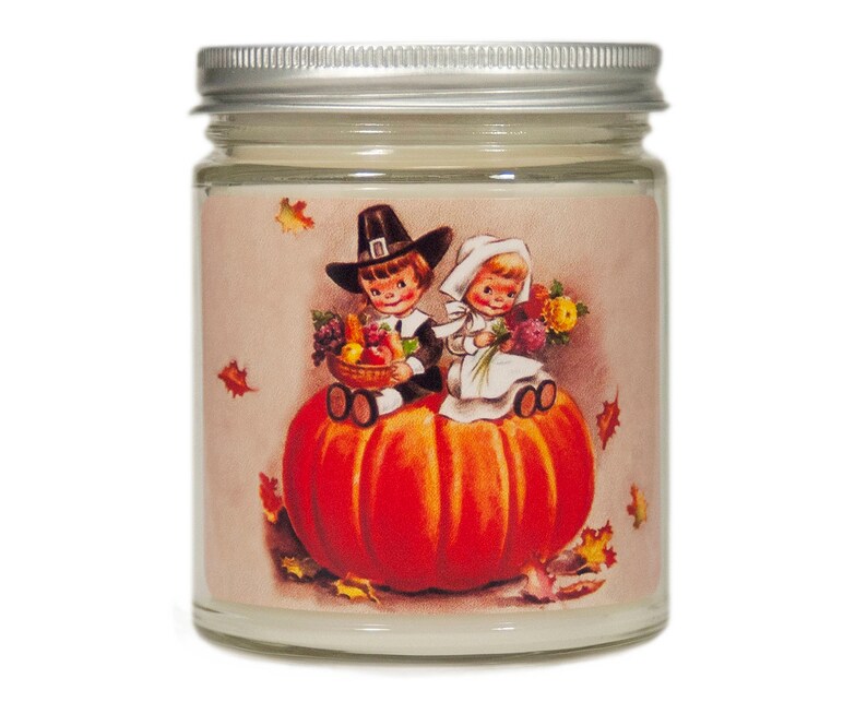 Thanksgiving Candle Hostess Gift Vintage Candle Container Etsy