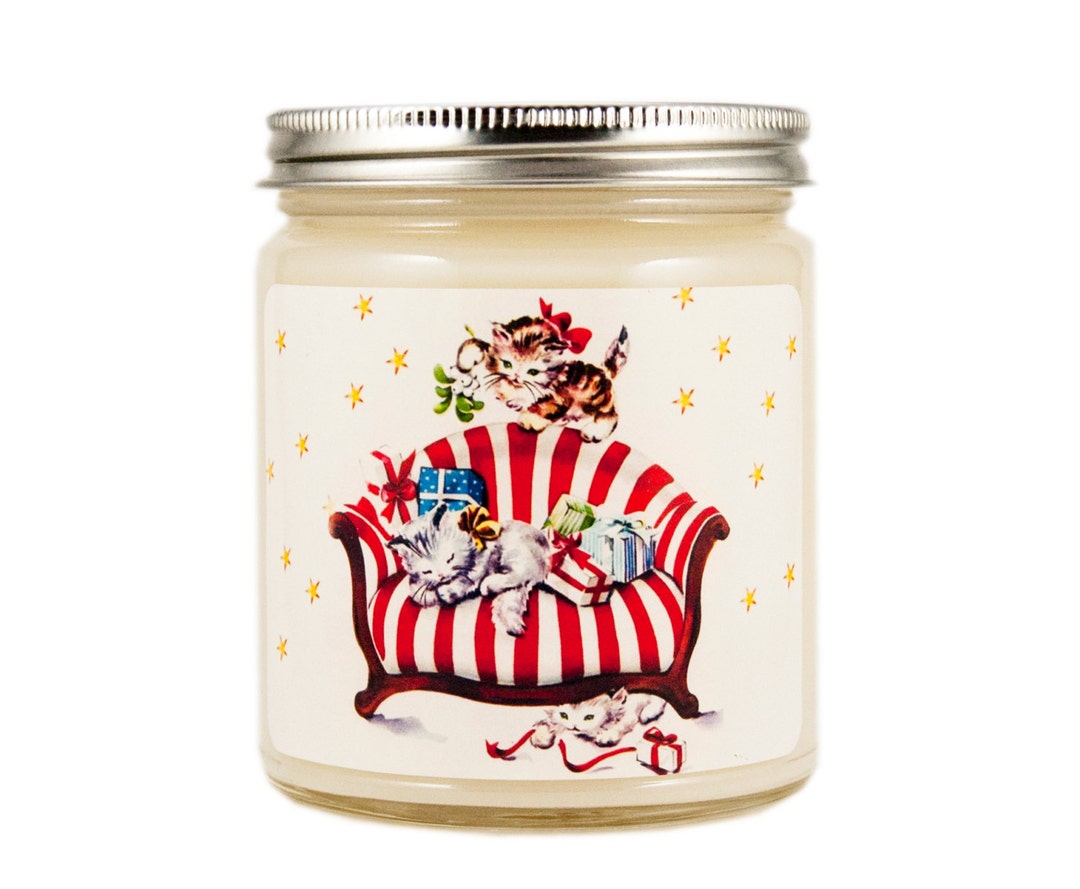 Christmas Kittens Candle Personalized Candle Scented Candle Etsy