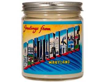 Baltimore Homesick Candle, Personalized Baltimore Maryland Candle, Baltimore Gift, Scented Candle, Container Candle, Soy Candle