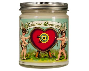 Personalized Valentine Gift-Custom Candle-Vintage Valentine Decor